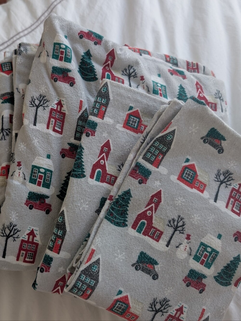 Heavyweight 100% Cotton Flannel Queen size Sheet set by Bee & Willow, Christmas